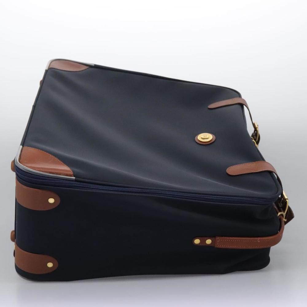 Burberrys Travel Case Boston Bag PVC Navy Brown Auth ti2922 - Picture 4 of 16